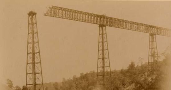 Viaducto del Río Malleco en construcción, ca. 1890