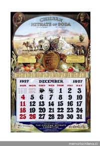 Calendario alusivo al Salitre Chileno
