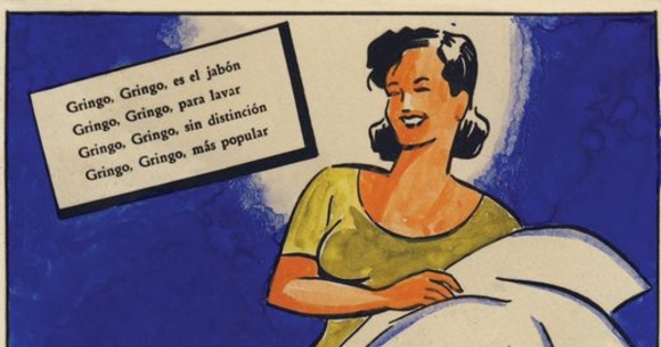Aviso para Jabón Gringo, registrado por la compañía Industrial S.A., Santiago, 1951.