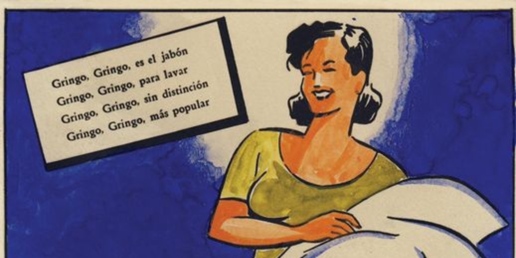 Aviso para Jabón Gringo, registrado por la compañía Industrial S.A., Santiago, 1951.