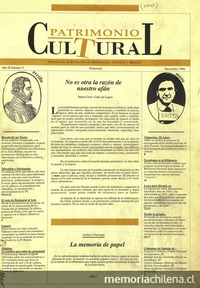 Portada de número 5 de revista Patrimonio Cultural, 1996