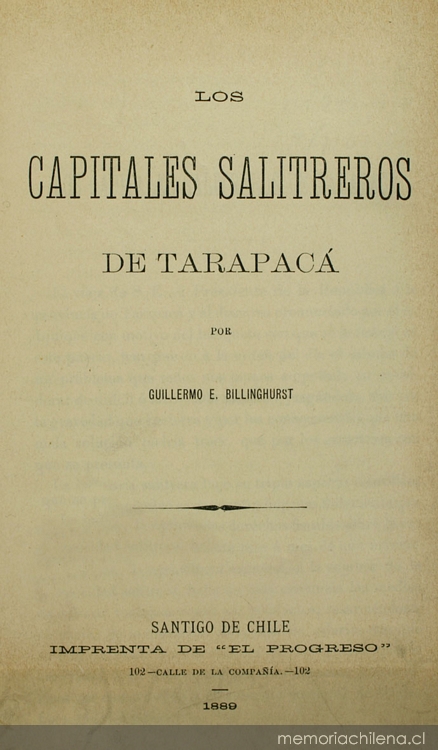 Los capitales salitreros de Tarapacá