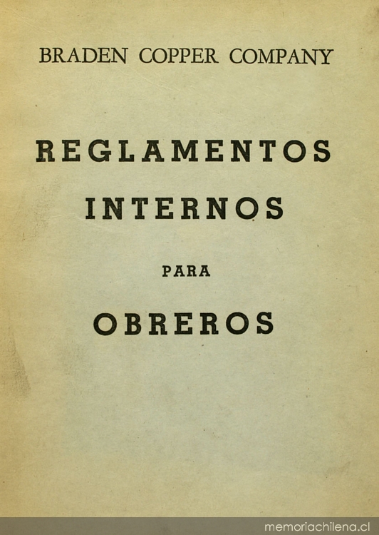 Reglamentos internos para obreros