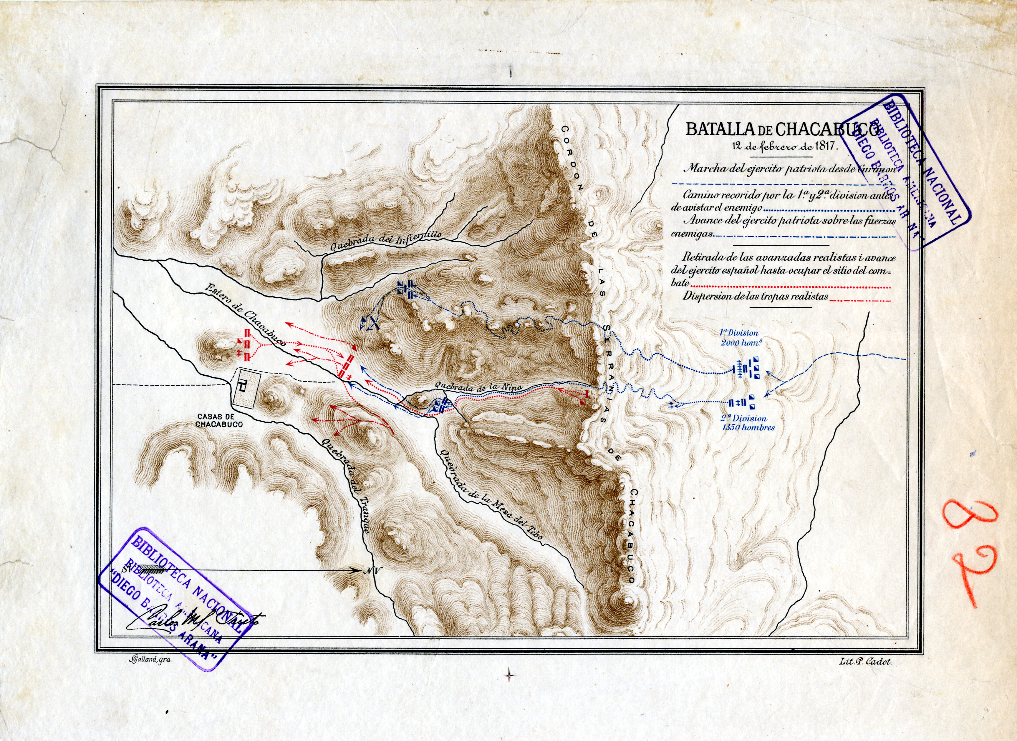 Plano de la Batalla de Chacabuco, 1817