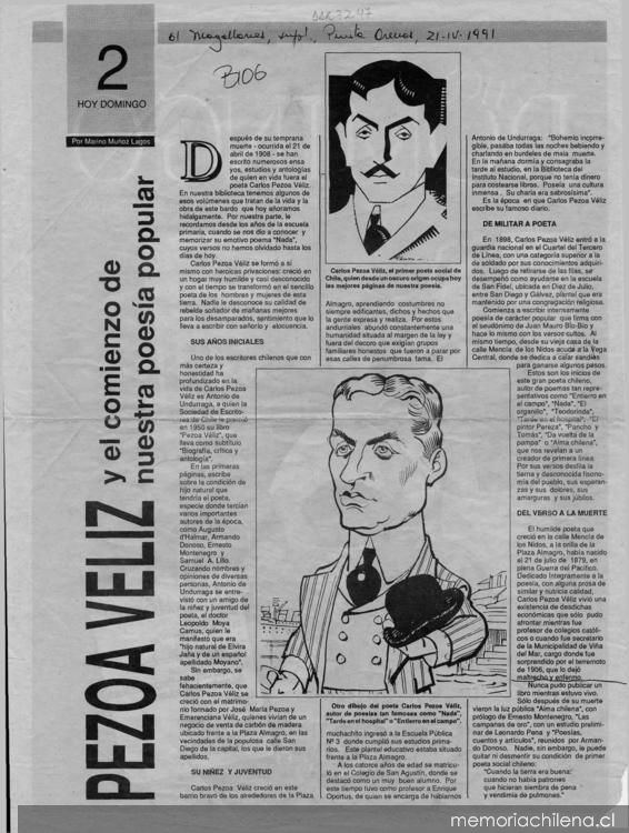 Pezoa Véliz y el comienzo de nuestra poesía popular