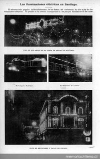 Iluminaciones eléctricas en Santiago, 1910