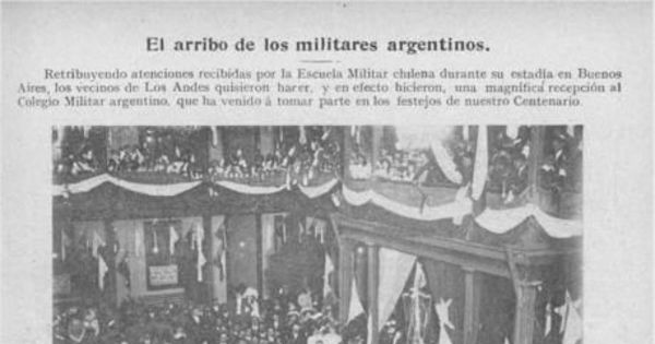 El arribo de los militares argentinos, 1910