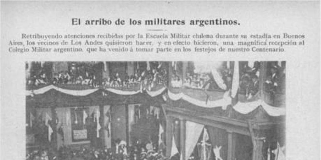 El arribo de los militares argentinos, 1910