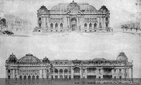 Palacio de Bellas Artes : fachadas principal y lateral