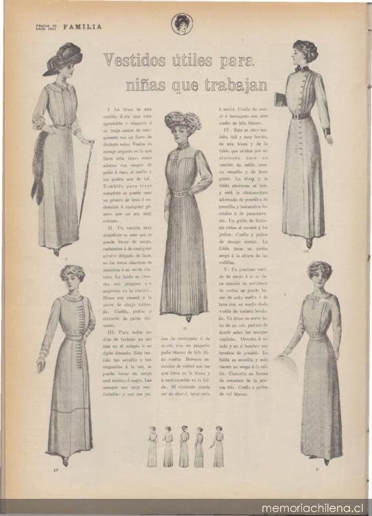 Vestidos útiles para niñas que trabajan, 1911 - Memoria Chilena, Biblioteca  Nacional de Chile