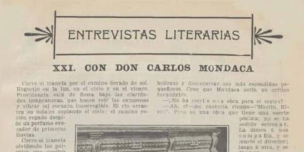 Entrevista literaria con don Carlos Mondaca