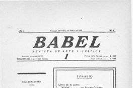 Babel : revista de arte y crítica : año 1 : nº 1 : abril de 1926
