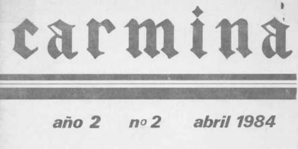 Carmina : año 2, n° 2, abril 1984