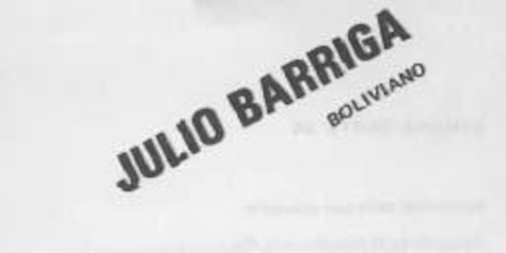 Julio Barriga : boliviano