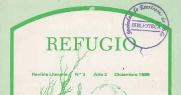 Refugio : revista literaria : año 2, n° 3, diciembre 1989
