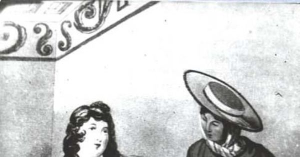 Dama de la aristocracia chilena con su mucama, siglo XIX