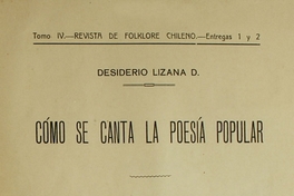 Cómo se canta la poesía popular