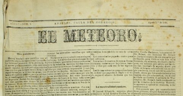 El Meteoro: 1 de agosto de 1866