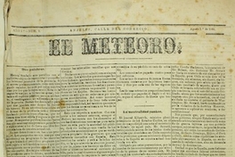 El Meteoro: 1 de agosto de 1866