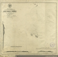 Isla Sala-i-Gómez [mapa] : Océano Pacífico : Islas Esporádicas, plano levantado por los Oficiales de la Corbeta chilena "O'Higgins" ; bajo el mando del Cap. de Fragata Sr. Juan E. López