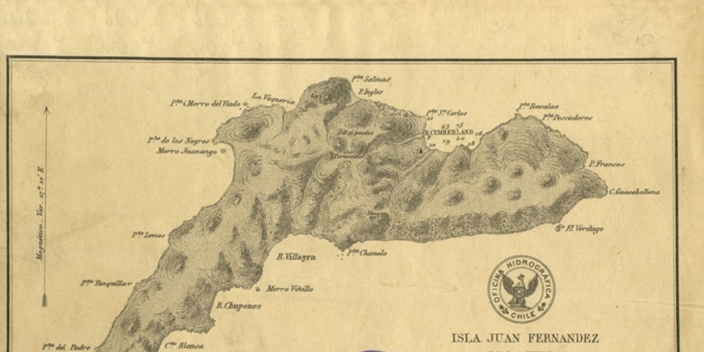Isla Juan Fernández (más a tierra) [material cartográfico] de recientes trabajos