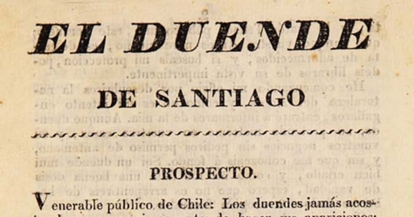 El Duende de Santiago: n° 1-19, 22 de junio al 14 de diciembre de 1818