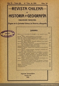 Revista chilena de historia y geografía: año VI, tomo XX, n° 24, 1916
