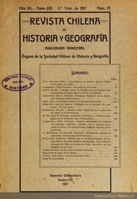 Revista chilena de historia y geografía: año VII, tomo XXI, n° 25, 1917