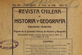 Revista chilena de historia y geografía: año VIII, tomo XXVIII, n° 32, 1918