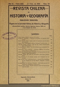 Revista chilena de historia y geografía: año IX, tomo XXX, n° 34, 1919