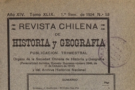Revista chilena de historia y geografía: año XIV, tomo XLIX, n° 53, 1924