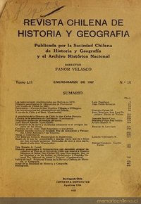 Revista chilena de historia y geografía: tomo LII, n° 56, enero-marzo de 1927