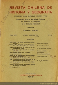 Revista chilena de historia y geografía: tomo LXXV-LXXXVI, n° 81-83, enero-diciembre de 1934