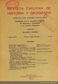 Revista chilena de historia y geografía: tomo LXXVI-LXXVII, n° 84-85, enero-agosto de 1935