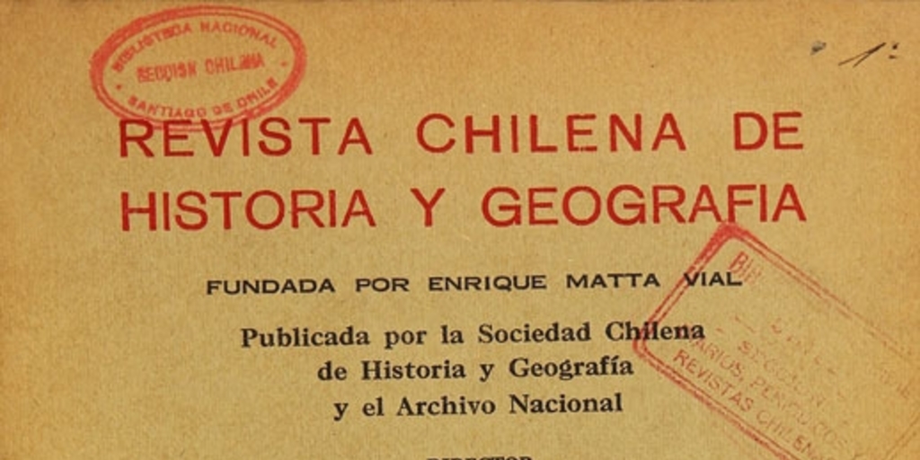 Revista chilena de historia y geografía: tomo LXXVI-LXXVII, n° 84-85, enero-agosto de 1935