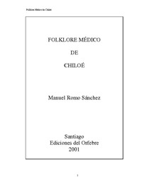 Folklore Médico de Chiloé - Manuel Romo Sánchez