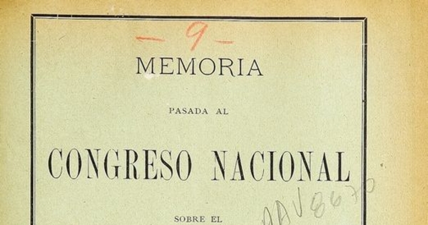 Memoria pasada al Congreso Nacional sobre el Ferro-carril Trasandino por Tinguiririca