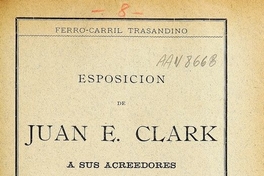 Esposición de Juan E. Clark a sus acreedores