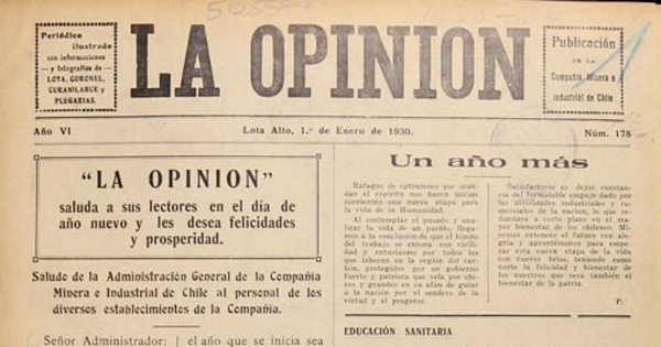 La Opinión: año 6-10, n° 178-271, 1 de enero de 1930 a 15 de diciembre de 1934