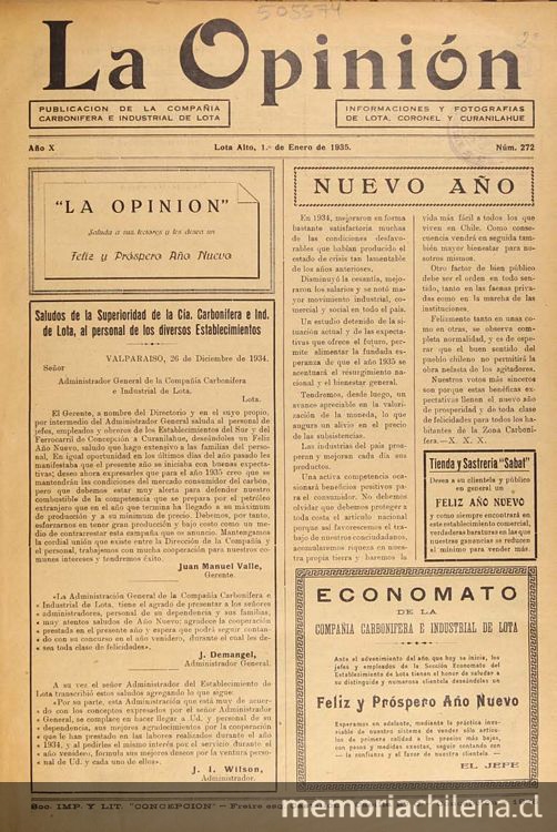 La Opinión: año 10-14, n° 272-328, 1 de enero de 1935 a 1 de diciembre de 1939