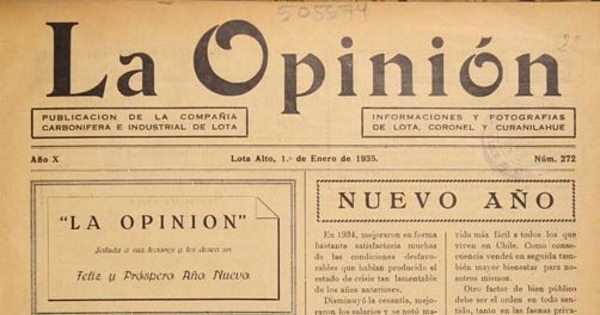 La Opinión: año 10-14, n° 272-328, 1 de enero de 1935 a 1 de diciembre de 1939