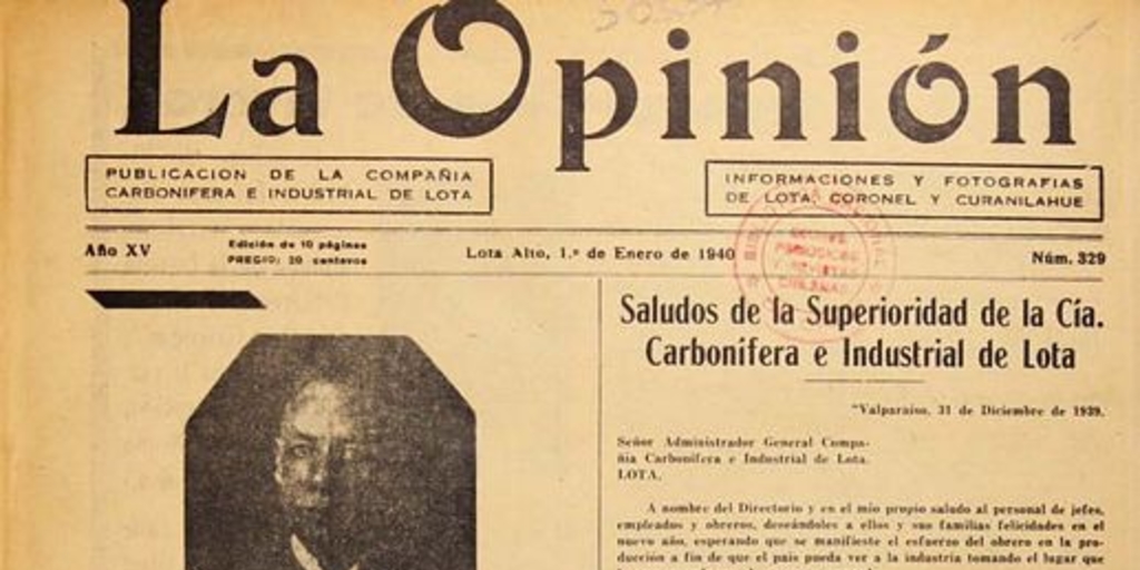 La Opinión: año 15-20, n° 329-388, 1 de enero de 1940 a diciembre de 1944