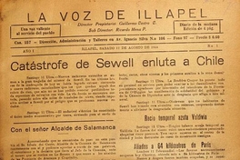 La Voz de Illapel: año 1, no. 1-101, 12 de agosto al 24 de diciembre de 1944