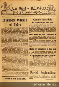 La Voz de Illapel: año 2, no. 334-418, 17 de abril al 28 de diciembre de 1946