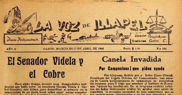 La Voz de Illapel: año 2, no. 334-418, 17 de abril al 28 de diciembre de 1946