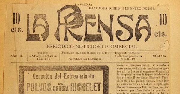 La Prensa: año 2-5, n° 125-337, 5 de enero de 1913 a 26 de diciembre de 1915