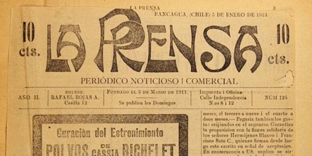 La Prensa: año 2-5, n° 125-337, 5 de enero de 1913 a 26 de diciembre de 1915