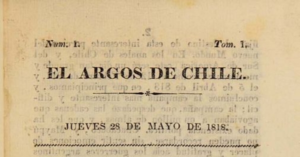 El Argos de Chile: año 1, n° 1-21, 28 de mayo a 5 de noviembre de 1818