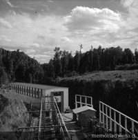 Vista de la Central Hidroeléctrica Pilmaiquén, hacia 1960