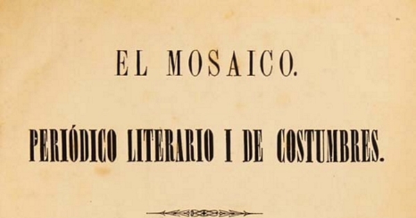 El Mosaico: periódico literario i de costumbres